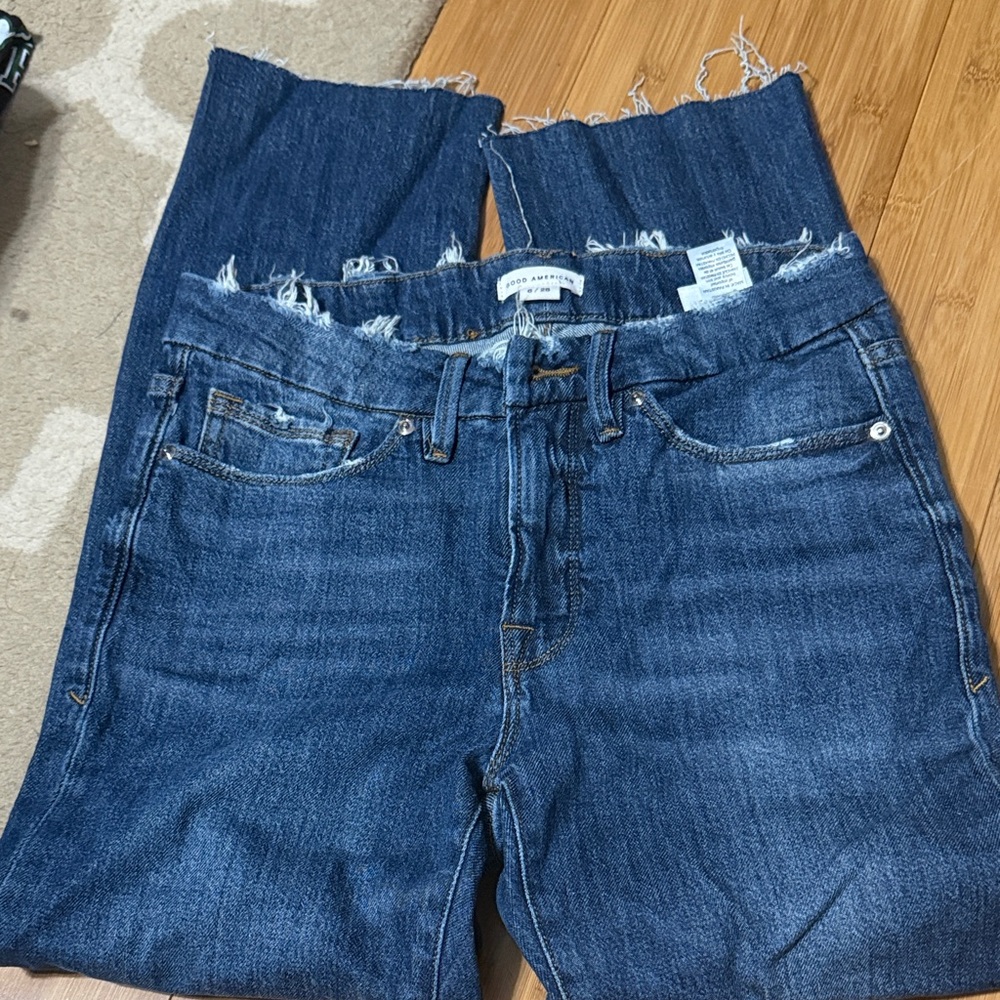 Good American Hem Blue Denim Jeans